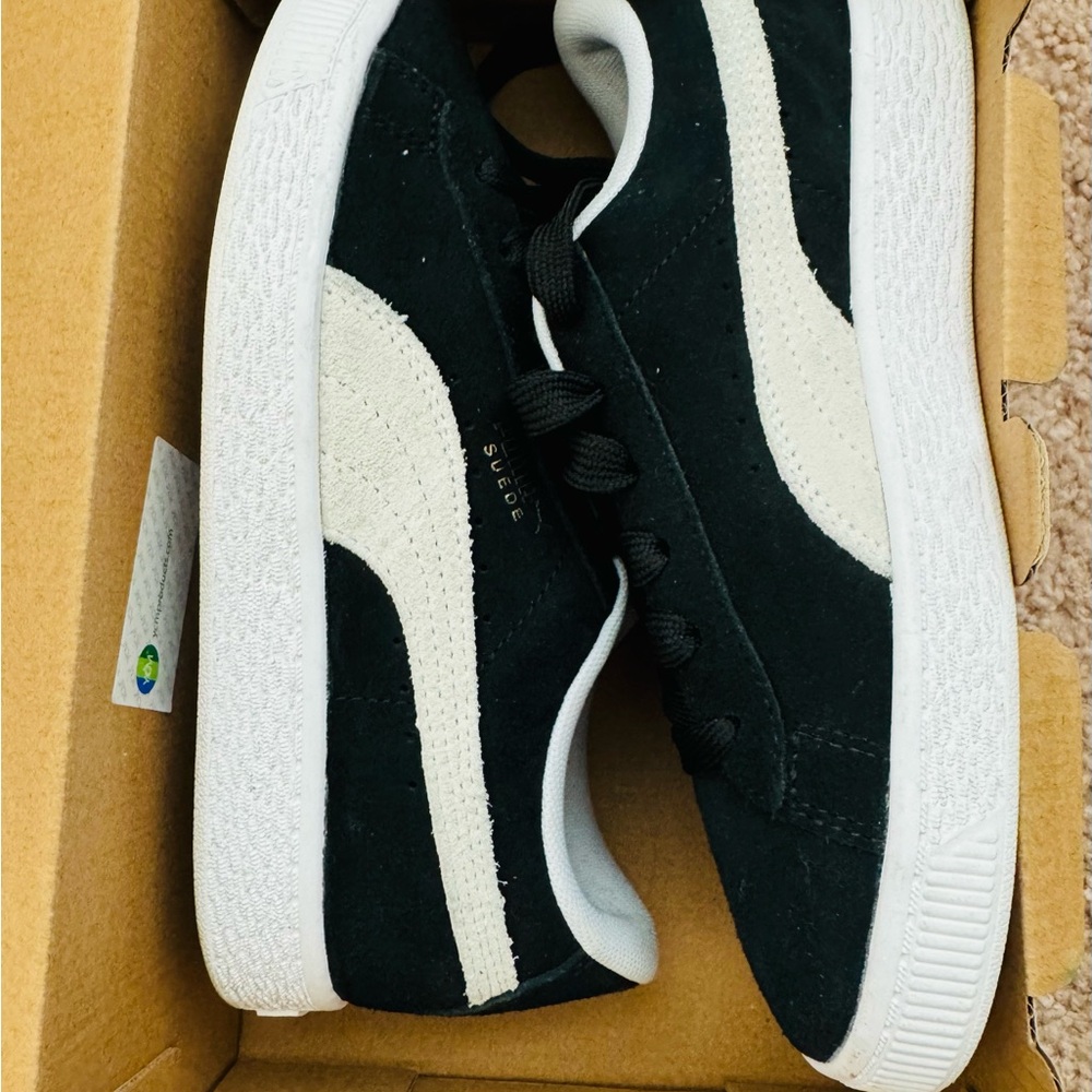 Puma Black and White Suede Sneakers